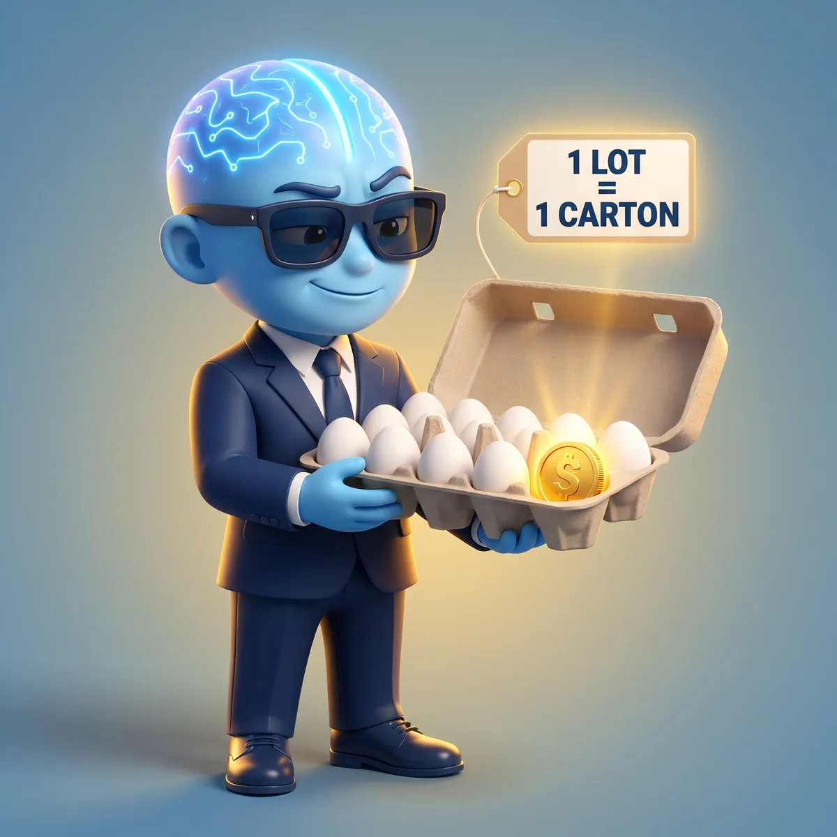Egg carton as an analogy for a lot