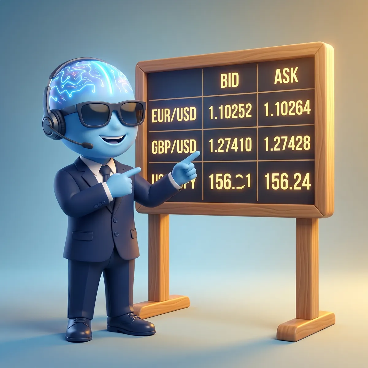 A list of live forex quotes showing bid and ask
