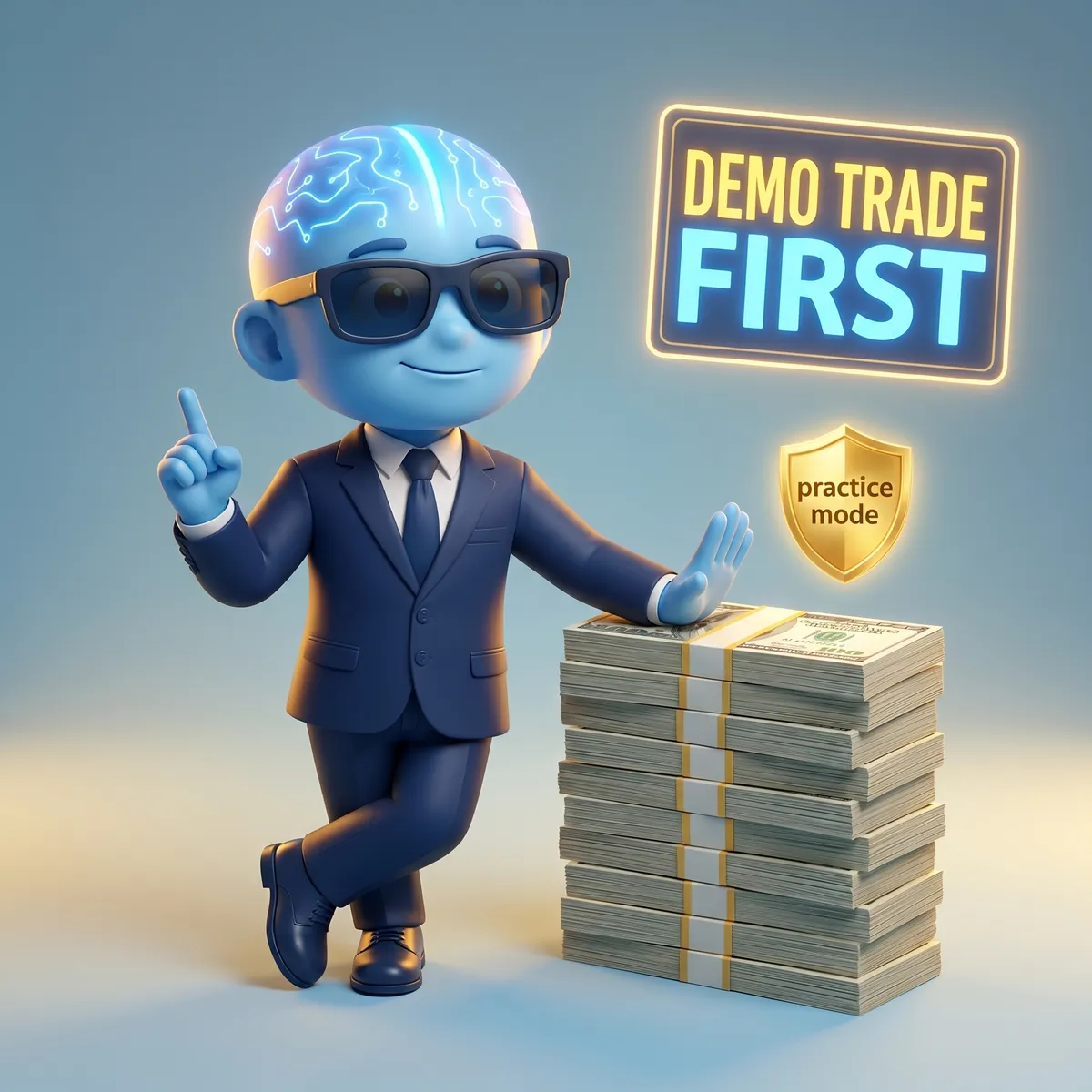 Trader practicing on a demo account