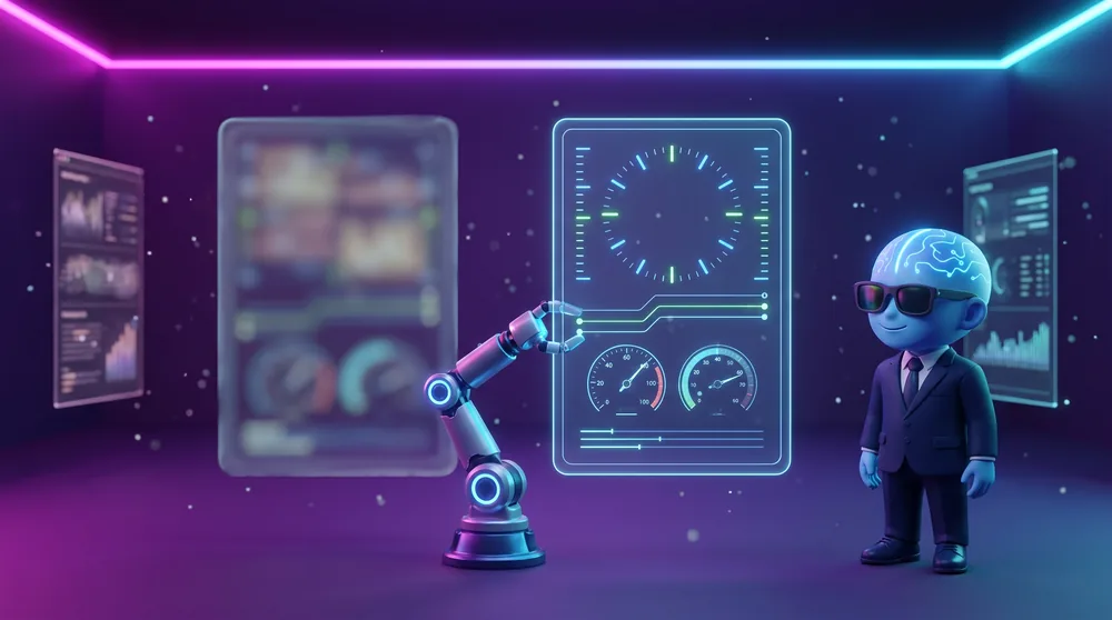 a robot arm choosing the crisp rule card over the blurred one